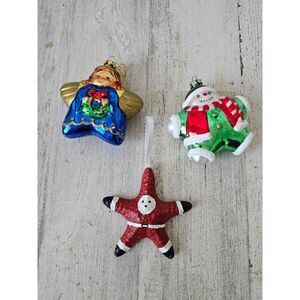Star Angel snowman Santa ornament starfish Xmas tree set